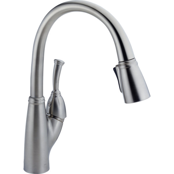 delta allora pull down touch single handle kitchen faucet reviews wayfair delta allora pull down touch single handle kitchen faucet reviews wayfair